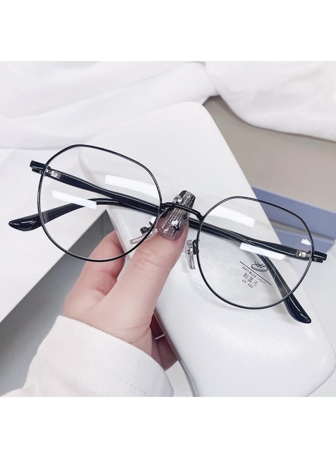 نيبمينينت Tiktok Popular Reading Glasses Fashionable Western Style Metal Middle-aged And Elderly Ultra-light Hd Anti-blue Light 8067 [ Box]] 
