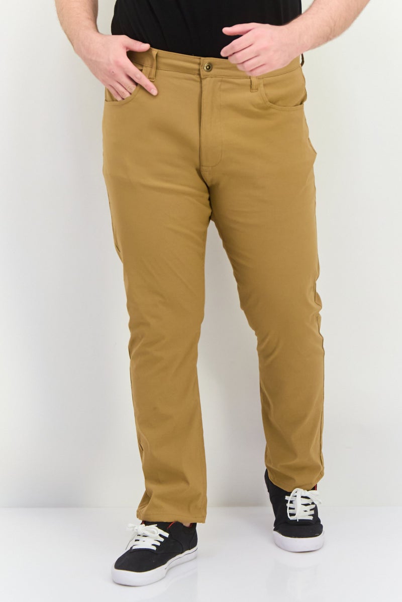 Desert Dunes Men Regular Fit Solid Chino Pants,  Dark Khaki  - Image 1