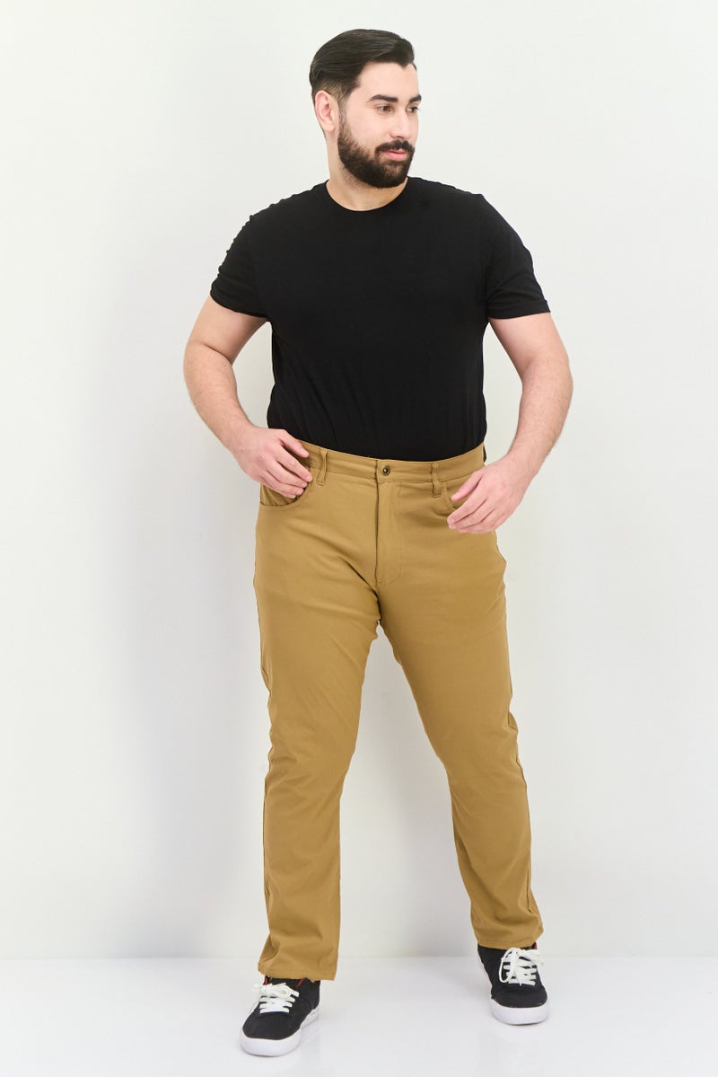Desert Dunes Men Regular Fit Solid Chino Pants,  Dark Khaki  - Image 4
