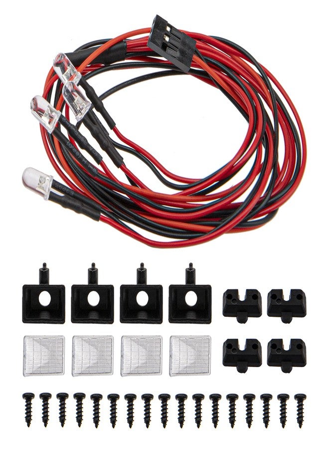 Vgoohobby RC 4-Led LED Light Headlights with Light Cover Lampshade RC Crawler Roof Light Bar Lamp Compatible with Traxxas Axial SCX10 Tamiya CC01 D90 1/10 RC Crawler Car(White) - Image 2