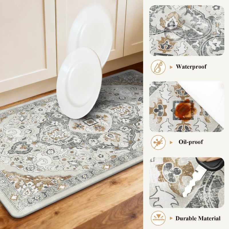 Ileading Anti Fatigue Kitchen Rugs Sets of 2 Cushioned Kitchen Mats for Floor Waterproof Kitchen Mat Set Non Slip Comfort Standing Mat for Kitchen, Office, Sink, Laundry - Image 5