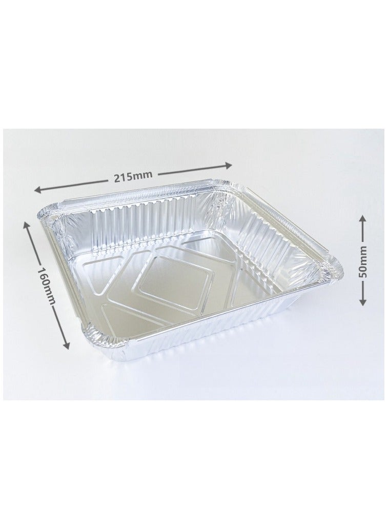 50 Pcs Aluminium Container 2.2LB（1000ml） with Lid, Disposable Combo Pack - Food Storage, Food Packaging Aluminium Food Storage Container, Aluminum Pans Take Out Containers with Lids  Disposable Aluminum Foil Oblong Pans with Cardboard Covers - To Go Food Storage Containers for Baking, Meal Prep, Takeout and Freezer  - Image 2