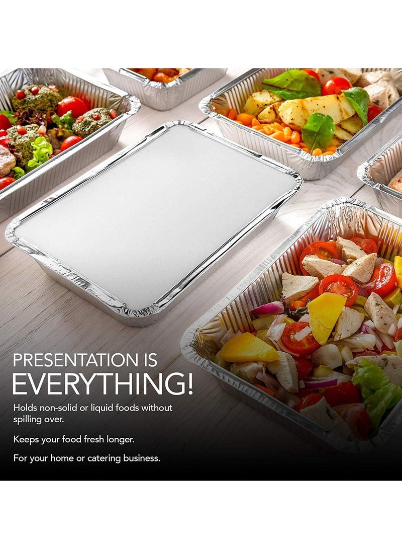 50 Pcs Aluminium Container 2.2LB（1000ml） with Lid, Disposable Combo Pack - Food Storage, Food Packaging Aluminium Food Storage Container, Aluminum Pans Take Out Containers with Lids  Disposable Aluminum Foil Oblong Pans with Cardboard Covers - To Go Food Storage Containers for Baking, Meal Prep, Takeout and Freezer  - Image 4