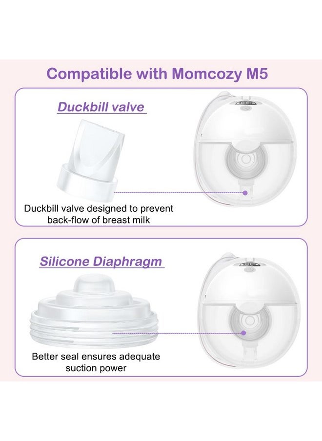 IVARONAL - 6Pcs Duckbill Valves and 2Pcs Diaphragm Compatible with Momcozy M5 Breast Pump, Breast Pump Replacement Accessories for M5 Momcozy, M5 Breast Pump Replacement Accessories - Image 1