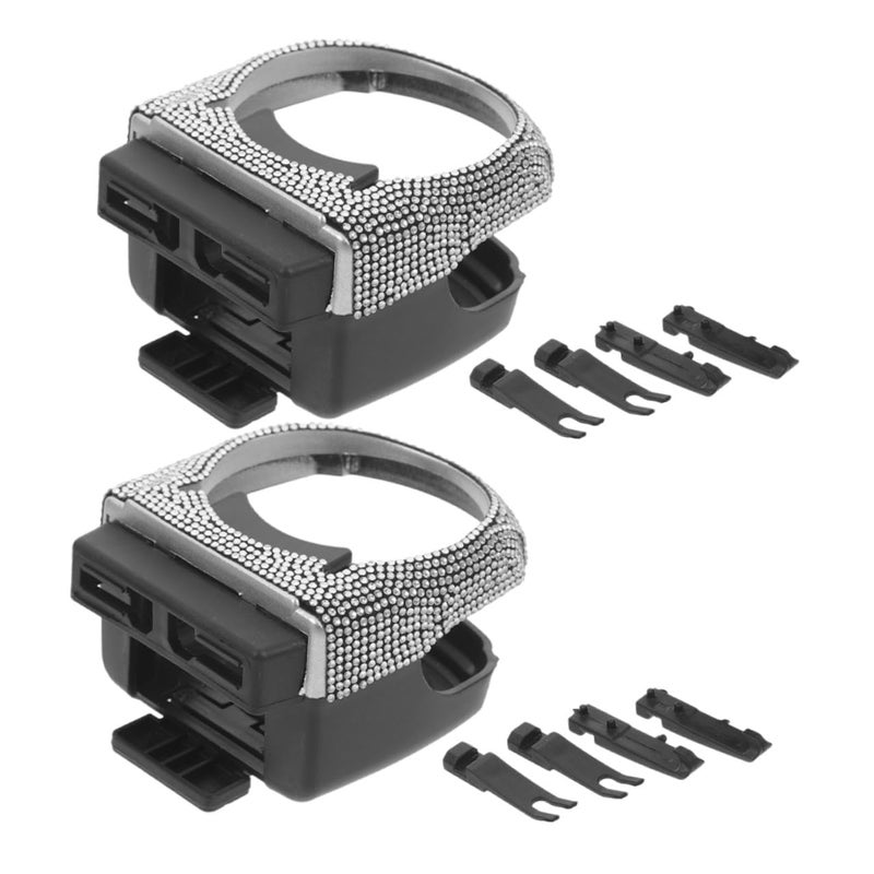 2Pcs Rhinestone Car Air Vent Cup Holder Mount for SUV Truck Beverage Storage Interior Decoration - Image 2