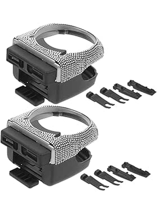 2Pcs Rhinestone Car Air Vent Cup Holder Mount for SUV Truck Beverage Storage Interior Decoration - Image 1