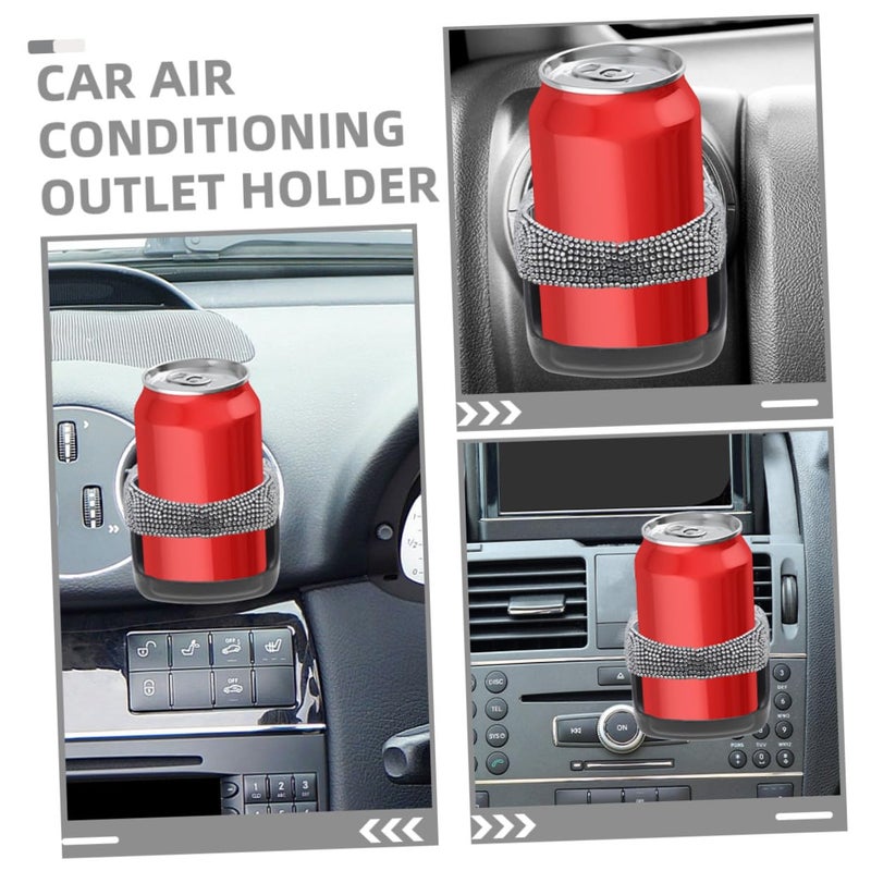 2Pcs Rhinestone Car Air Vent Cup Holder Mount for SUV Truck Beverage Storage Interior Decoration - Image 4