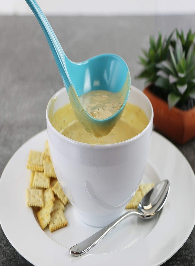 ريستون لويد مغرفة شوربة من الميلامين من ريستون لويد، أداة مطبخ عالية الجودة بمقبض مريح مقاوم للحرارة، مصنوعة من بلاستيك متين خالٍ من مادة BPA، طولها 10.5 بوصة، قطعة واحدة، لون فيروزي - Image 3