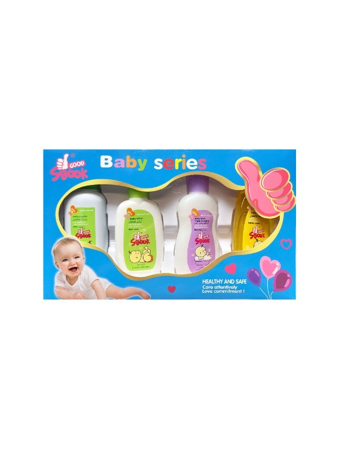 Sbook Good Baby Care Set 2-in-1 Baby Wash 120ml, Baby Shampoo 100ml, Baby Lotion 100ml, Baby Powder 100g - Image 1