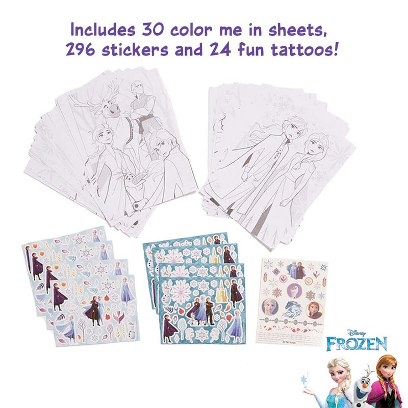 Innovative Designs Disney Frozen 2 Kids Deluxe Activity Set with Carrying Tin, Coloring Sheets, Tattoos, Stickers, & Art Supplies - Image 3