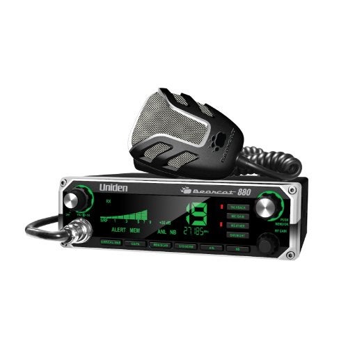 Uniden راديو CB من يونييدن BEARCAT 880 مع 40 قناة وشاشة LCD كبيرة سهلة القراءة بألوان 7 مع إضاءة خلفية، وأزرار تحكم مضاءة، وتنبيه الطقس NOAA، ومفتاح PA/CB، ومتوافق مع الميكروفون اللاسلكي. - Image 1