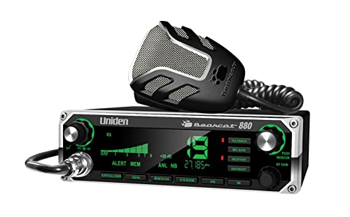 Uniden راديو CB من يونييدن BEARCAT 880 مع 40 قناة وشاشة LCD كبيرة سهلة القراءة بألوان 7 مع إضاءة خلفية، وأزرار تحكم مضاءة، وتنبيه الطقس NOAA، ومفتاح PA/CB، ومتوافق مع الميكروفون اللاسلكي. - Image 5