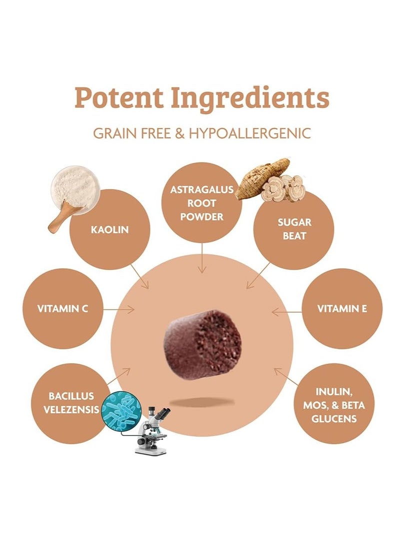 أومني مكملات غذائية لينة للمضغ من البريبايوتكس والبروبيوتكس لصحة أمعاء الكلاب علكات يومية للكلاب من الدرجة البيطرية تحتوي على الإينولين والكاولين تعزز صحة الجهاز الهضمي تقوية البراز 30 حصة مناسبة للكلاب الصغيرة من 0 إلى 15 كجم - Image 2