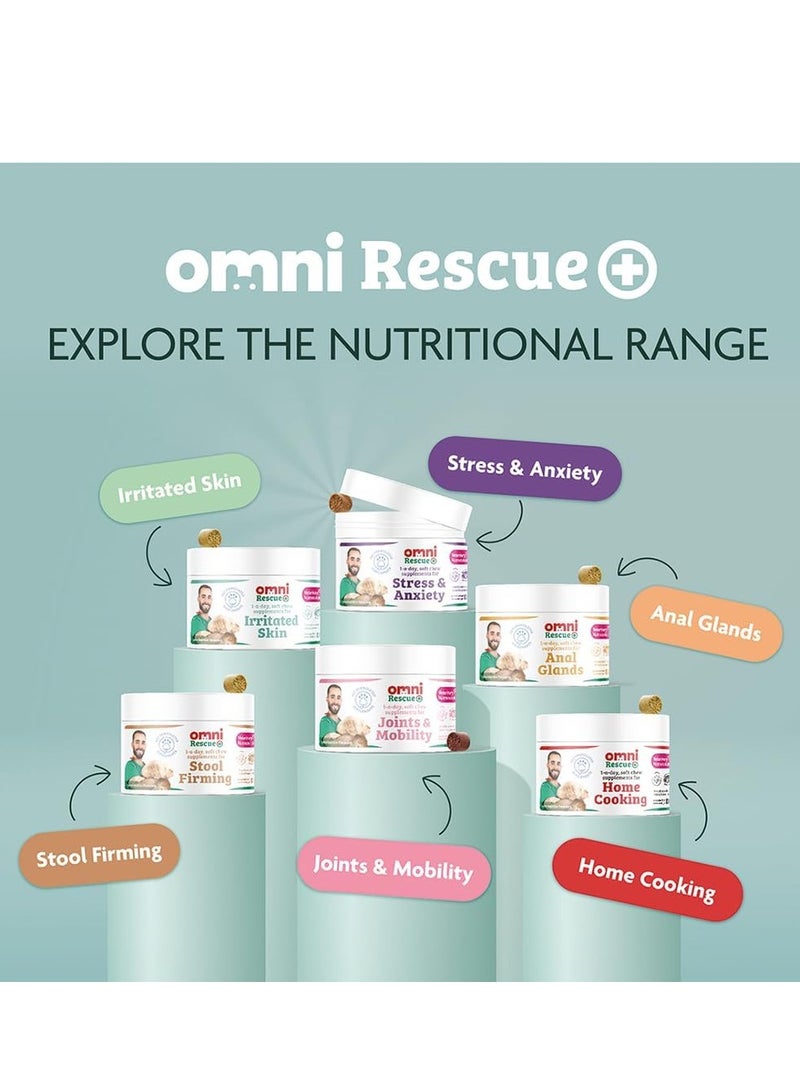 أومني مكملات غذائية لينة للمضغ من البريبايوتكس والبروبيوتكس لصحة أمعاء الكلاب علكات يومية للكلاب من الدرجة البيطرية تحتوي على الإينولين والكاولين تعزز صحة الجهاز الهضمي تقوية البراز 30 حصة مناسبة للكلاب الصغيرة من 0 إلى 15 كجم - Image 4