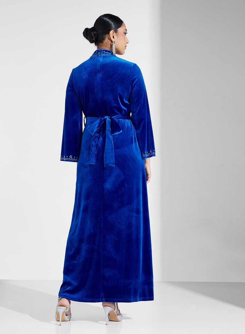 Khizana Velvet Embellished Dress - Image 2