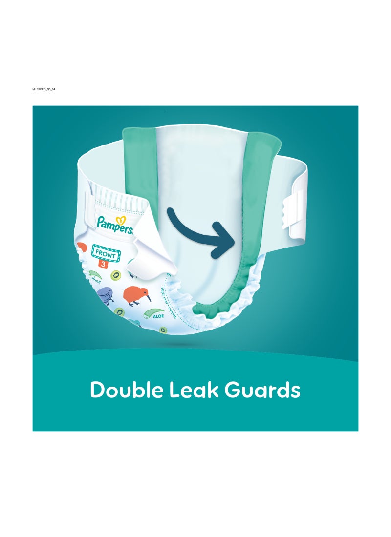 بامبرز حفاضات بيبي دراي بكريم ترطيب من صبار الالوفيرا وحماية من التسرب ، مقاس3، 6-10كجم، عبوة من 68 حبه - Image 4