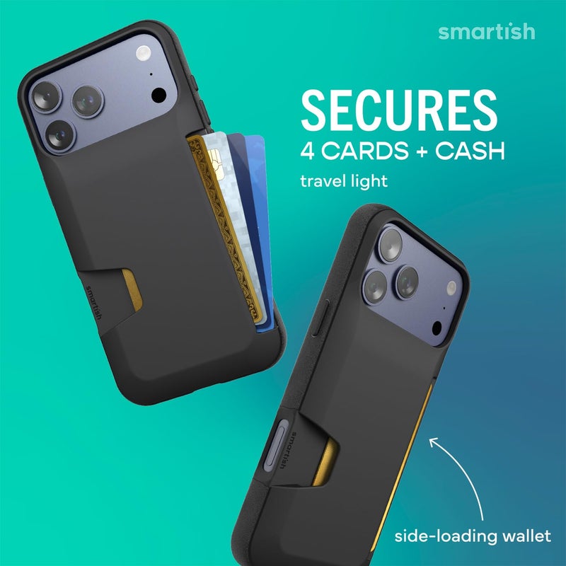 SmartishÂ® iPhone 17 Pro Max Wallet Case - Wallet Slayer Vol. 1 [Slim + Protective] Credit Card Holder - Drop Tested Flip Hidden Card Slot Cover for Apple iPhone 17 Pro Max - Black Tie Affair - Image 2