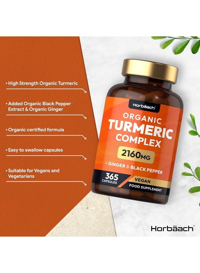 Horbäach Turmeric Curcumin 2160mg | 365 Capsules | High Strength Complex + Black Pepper & Ginger | Non-GMO, Gluten Free & Vegan | No Artificial Preservatives - Image 2