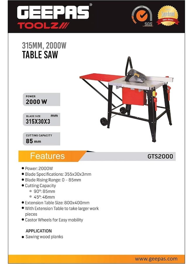 Table Saw 315 Mm Gts2000-240