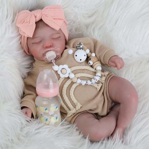 KSBD Lifelike Reborn Baby Dolls-20 inch Sleeping Realistic Newborn Baby Dolls, Soft Cloth Body with Feeding Toy for Kids Age 3 + - Image 1