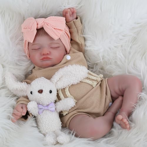 KSBD Lifelike Reborn Baby Dolls-20 inch Sleeping Realistic Newborn Baby Dolls, Soft Cloth Body with Feeding Toy for Kids Age 3 + - Image 4