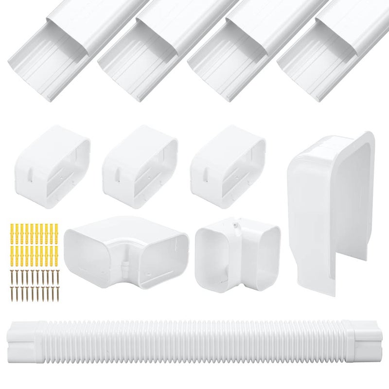 LCGP LCGP 4 14Ft Decorative PVC Line Cover Kit Suitable for Mini Split Airconditioning and Heat Pump Systems Outdoor Airconditioning Pipe Insulation