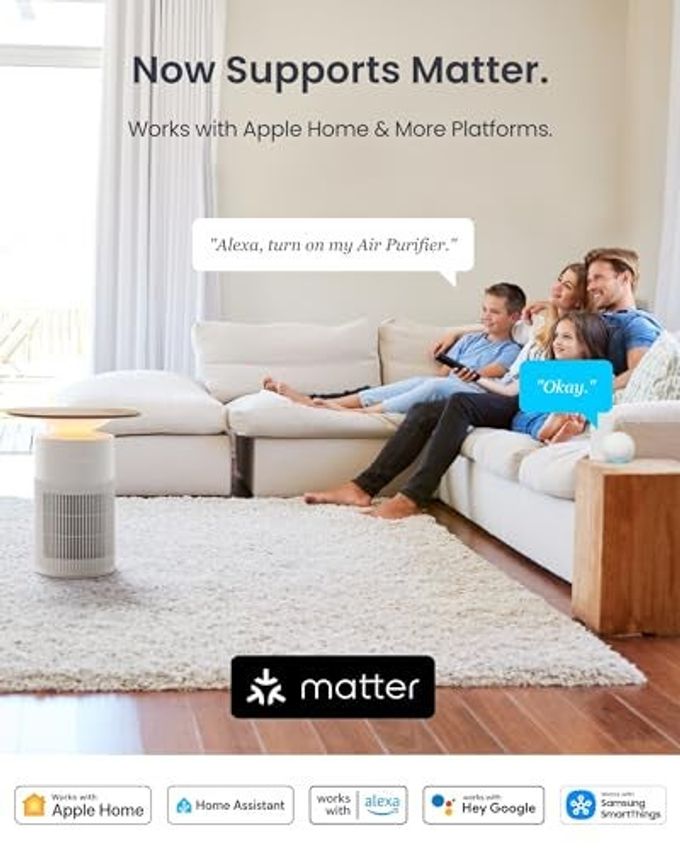 SwitchBot Air Purifier for Home Large Room up to 3620 ft, Pet Mode, Support Matter, 21dB, Washable Pre-filter, Aromatherapy, Works with Alexa, Google Home, Apple Home, Ideal for Odor, Dust & Pet Hair - Image 2