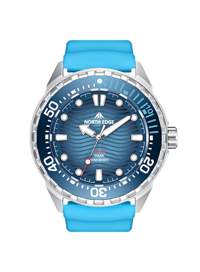 North Edge Solar Watch Solar-powered 316 Stainless Steel Case Waterproof 300m Long Battery Life Ceramic Bezel Men's Watch - Image 4