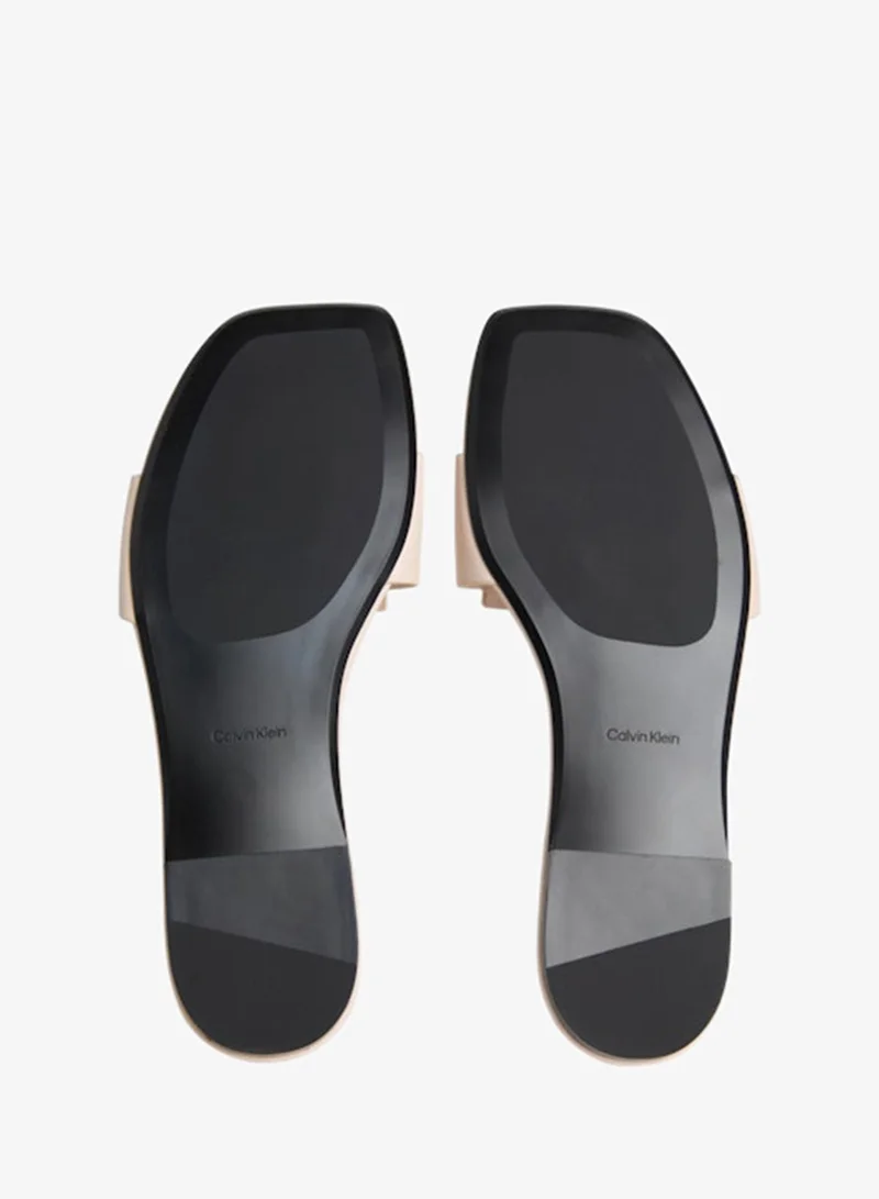 Calvin Klein Whisper Pink Amira - Leather Square Toe Flat Sandals for Women | Best Price UAE