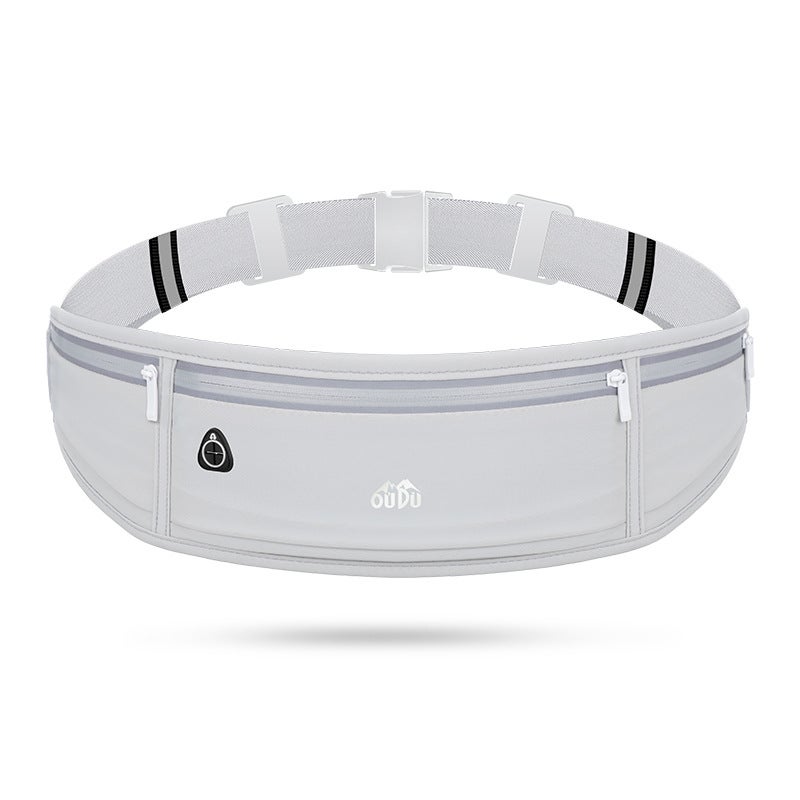 Multi-Pocket Large Capacity Sports Fanny Pack light gray [increase three pockets]]