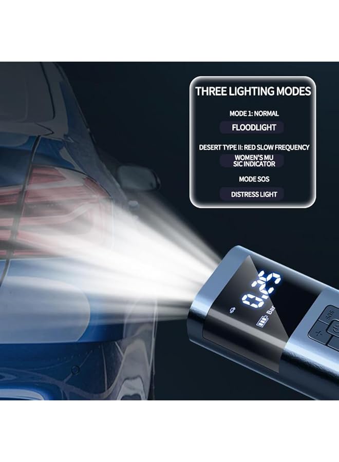 إيروريكس منفاخ إطارات لاسلكي محمول، مضخة هواء للدراجات مع مقياس ضغط رقمي 150 رطل/بوصة مربعة، مضخة كهربائية إيقاف تلقائي لإطارات السيارات والشاحنات والدراجات النارية - Image 3