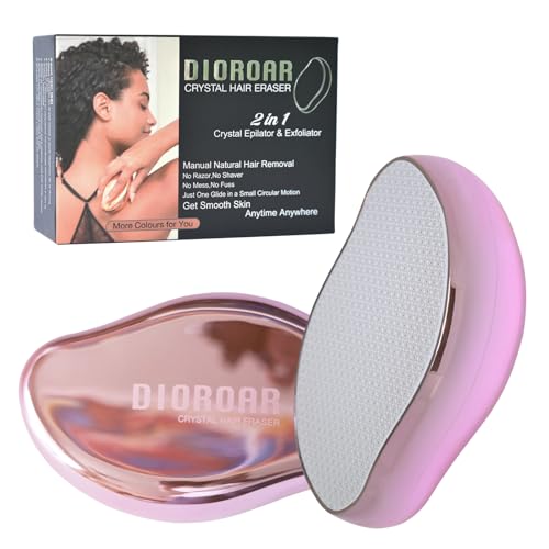 DIOROAR Crystal Hair Eraser,Upgrade Crystal Hair Remover,Physical Nano Glass Hair Removal Device,Painless Epilator and Exfoliator Without Shaver for Quick Soft Silky Skin(Light Pink) - Image 1