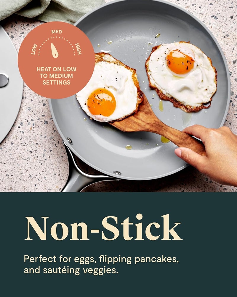 Caraway Nonstick Ceramic Mini Fry Pan 105 qt 8  Non Toxic PTFE  PFOA Free  Oven Safe  Compatible with All Stovetops Gas Electric  Induction  Perracotta - Image 5