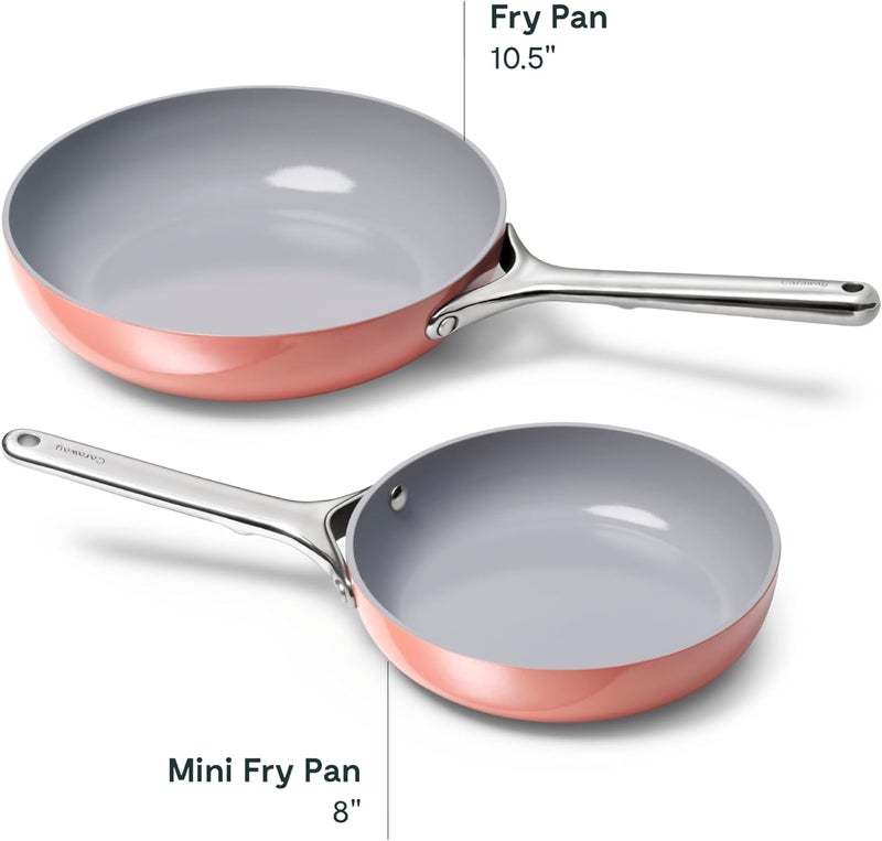 Caraway Nonstick Ceramic Mini Fry Pan 105 qt 8  Non Toxic PTFE  PFOA Free  Oven Safe  Compatible with All Stovetops Gas Electric  Induction  Perracotta - Image 3