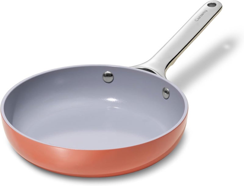 Caraway Nonstick Ceramic Mini Fry Pan 105 qt 8  Non Toxic PTFE  PFOA Free  Oven Safe  Compatible with All Stovetops Gas Electric  Induction  Perracotta - Image 1