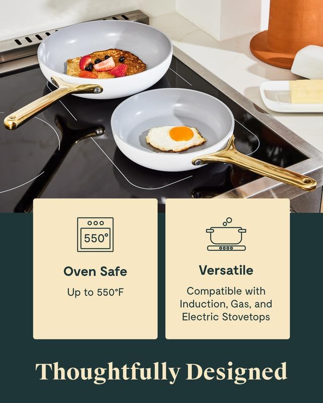 Caraway Nonstick Ceramic Mini Fry Pan 105 qt 8  Non Toxic PTFE  PFOA Free  Oven Safe  Compatible with All Stovetops Gas Electric  Induction  Perracotta - Image 4