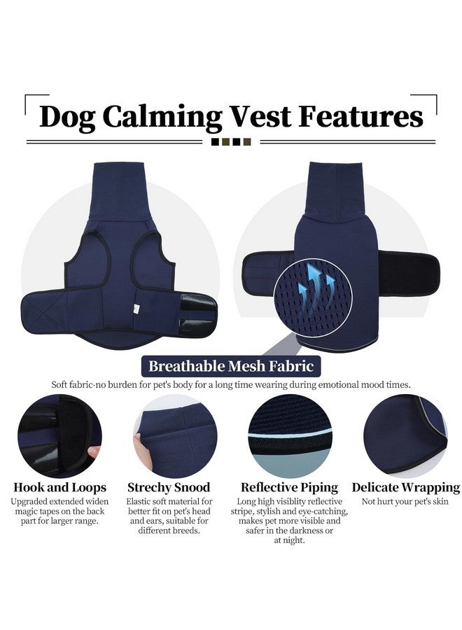روزكيتش سترة ROZKITCH لتهدئة الكلاب مع هودي، سترة لتخفيف القلق للكلاب، معطف قابل للتهوية للحيوانات الأليفة للعواصف والألعاب النارية والانفصال، أزرق داكن 2XL - Image 3