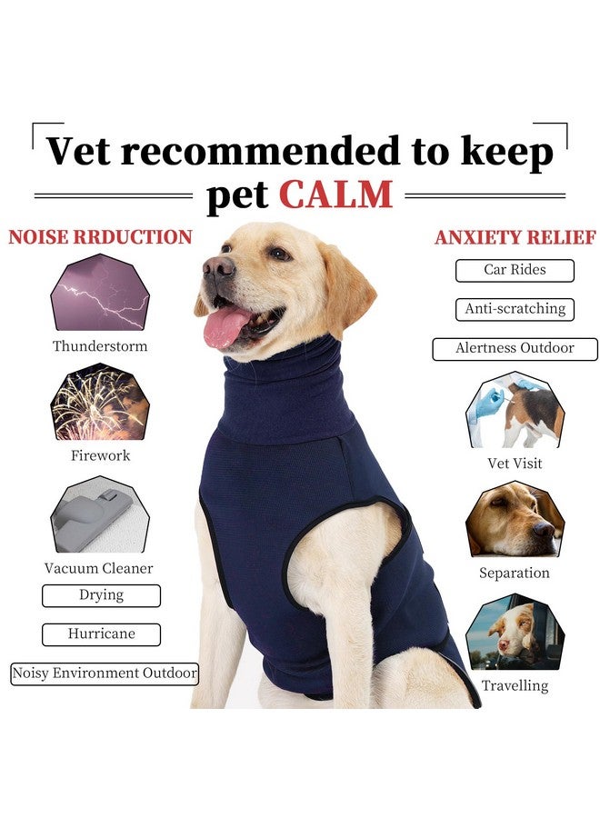 روزكيتش سترة ROZKITCH لتهدئة الكلاب مع هودي، سترة لتخفيف القلق للكلاب، معطف قابل للتهوية للحيوانات الأليفة للعواصف والألعاب النارية والانفصال، أزرق داكن 2XL - Image 2