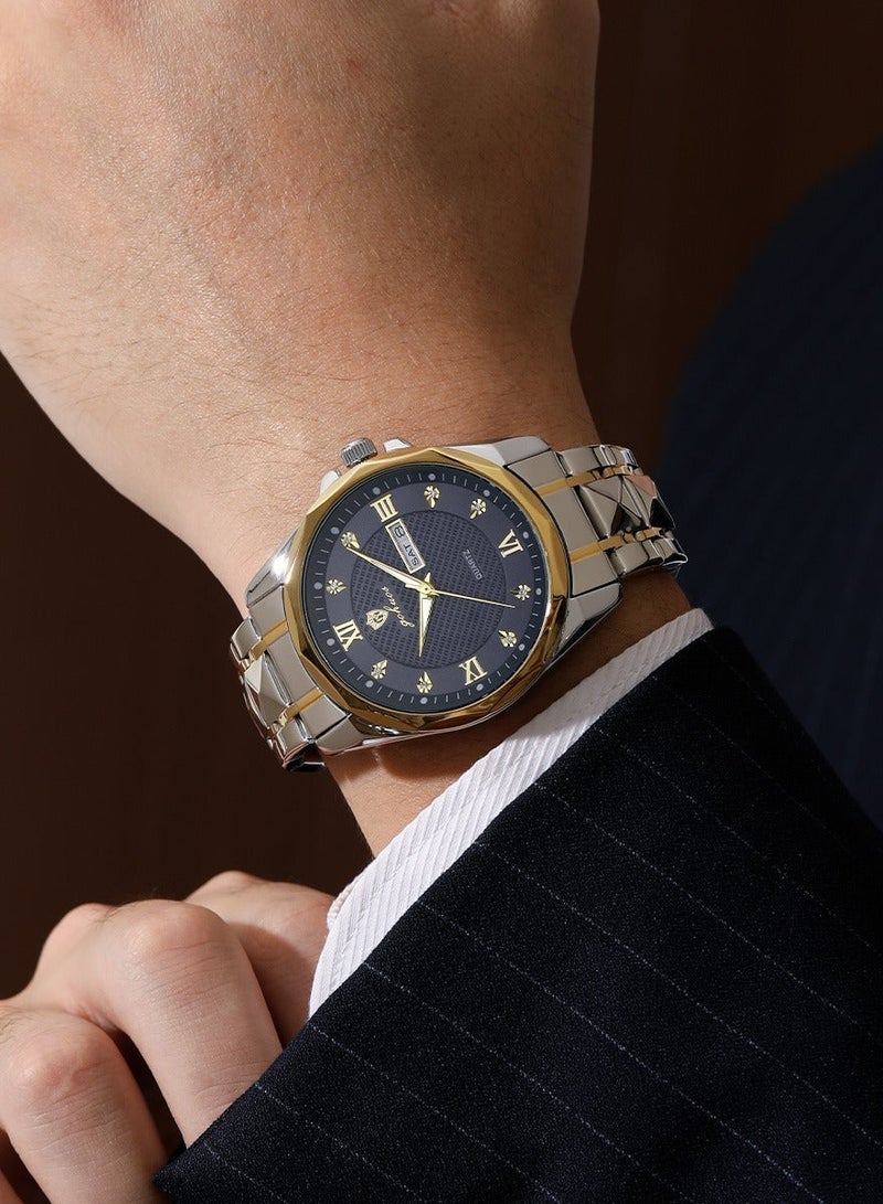 GOHUOS Watches for Men, Top Brand Luxury Stainless Steel Band Analog Waterproof Classic Quartz Business Fashion Wrist Watch - 41mm - Father or Boyfriend Gift - Image 4