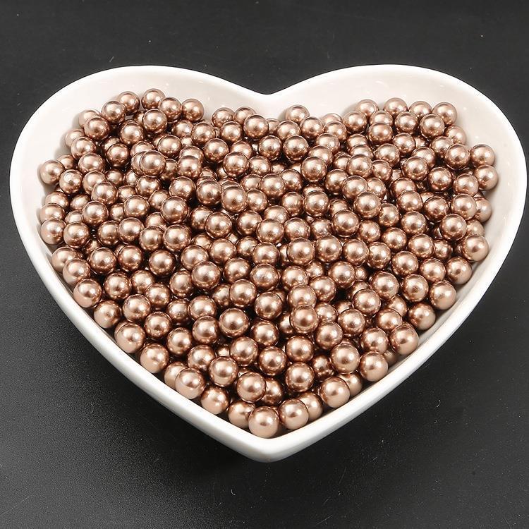 No hole imitation pearl creamy-white ABS color decorative pearl clothing accessories loose beads diy handmade jewelry accessories Brown