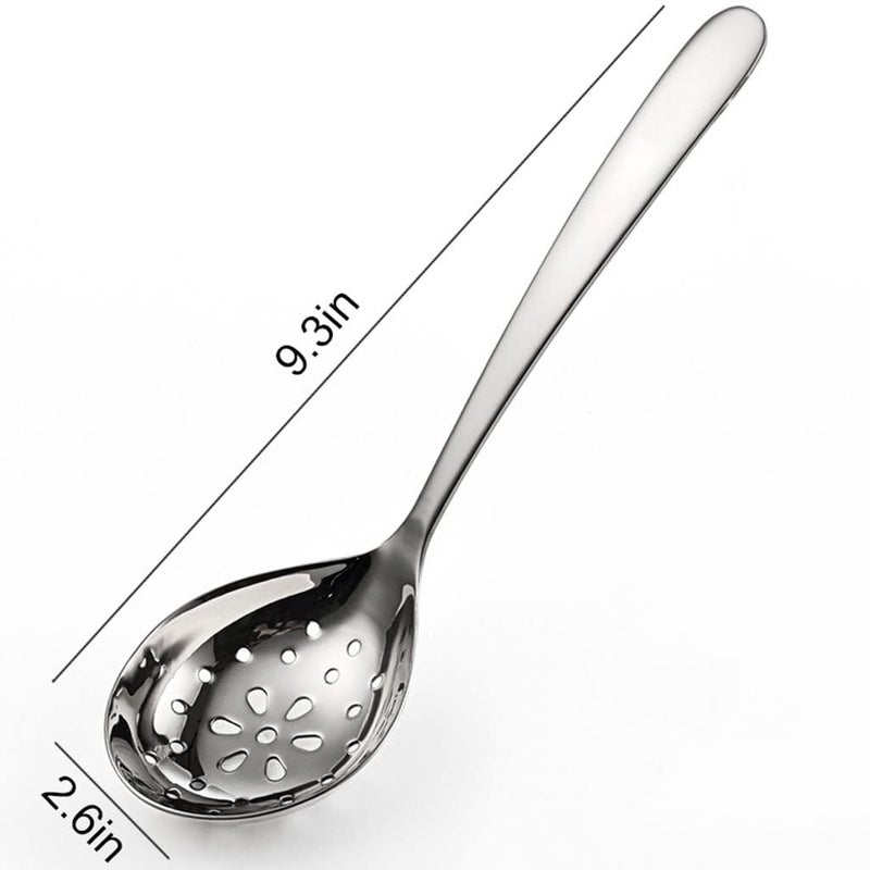 Stainless Steel Slotted Spoon Kitchen Strainer Colander Big Hole Soup Skimmer - Image 3