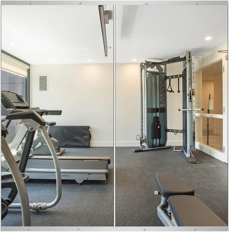 Delma Home Gym Mirror - 48''x24'' Frameless Wall Mirror (2PCS) for Yoga, Home Gym, Garage, Bedroom, Bathroom - Image 1