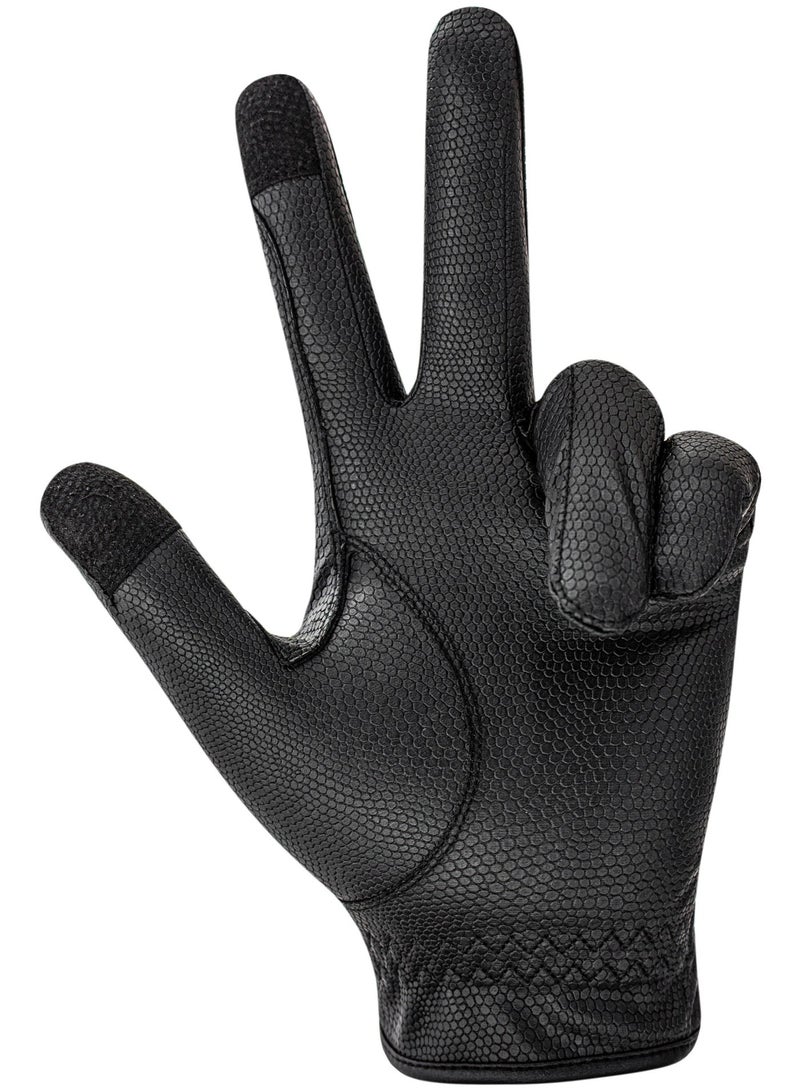 رويال رايدرز ROYAL RIDERS® 0666 Sero-Grip قفازات ركوب الخيل الاحترافية بتقنية Serino-KT للرجال والنساء والأطفال - #10060666 (أسود) - Image 5