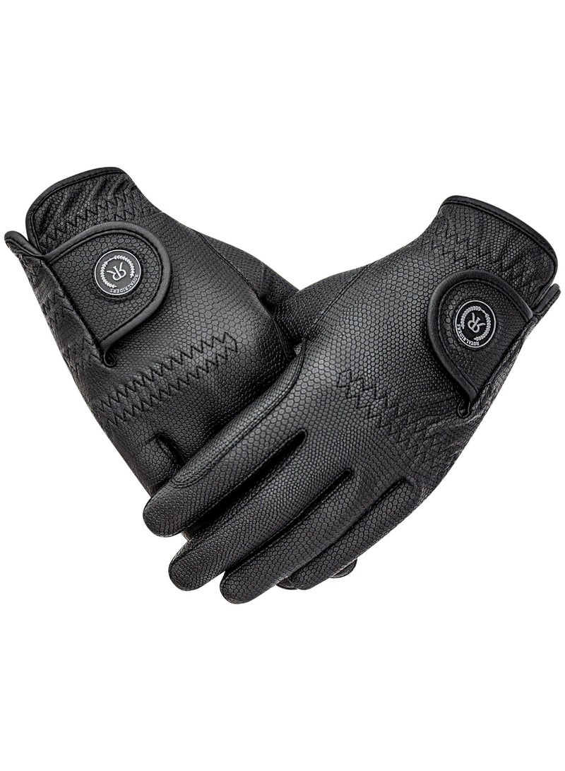 رويال رايدرز ROYAL RIDERS® 0666 Sero-Grip قفازات ركوب الخيل الاحترافية بتقنية Serino-KT للرجال والنساء والأطفال - #10060666 (أسود) - Image 1