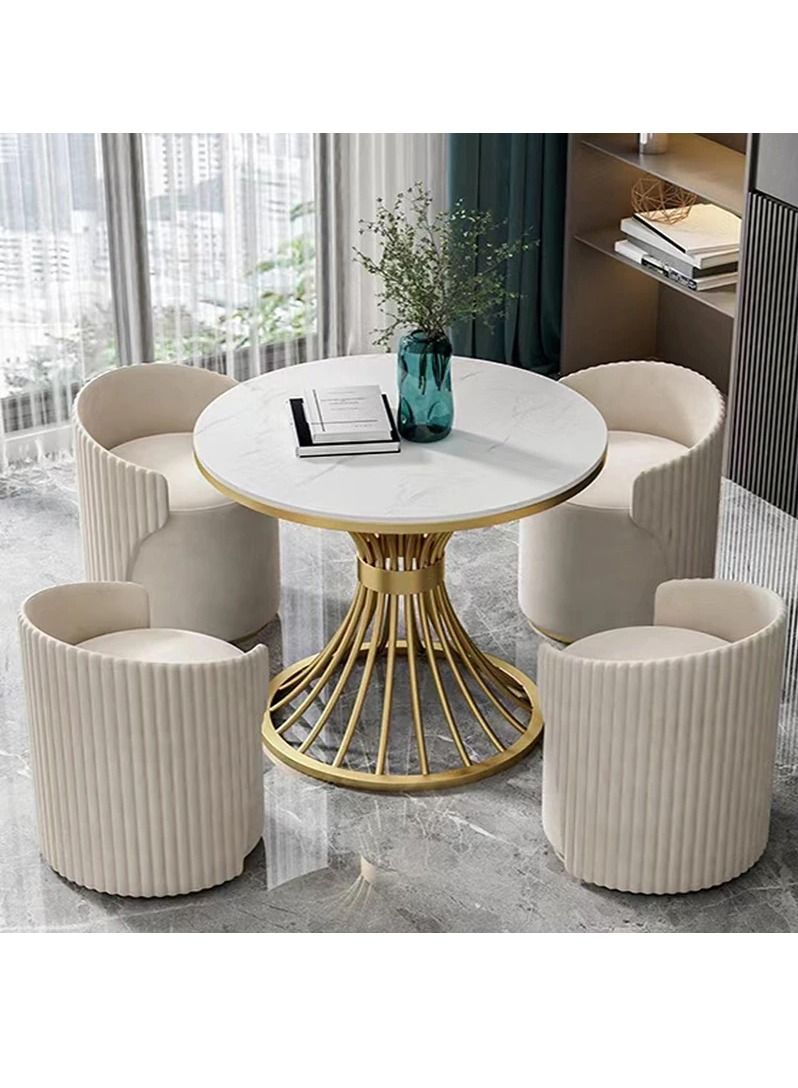 Generic Simple Modern Marble Negotiation Reception Table And Chair Business Yard Table Light Luxury Dining Table  - Image 2