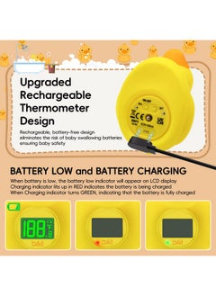 B&H b&h Rechargeable Baby Bath Thermometer, Digital Floating Shower Thermometer for Newborn Bathtub and Room, Upgraded Turn Off Function, Fast Temperature Reading, Safety Infant Bath Time Toy (Baby Duck)  - Image 3