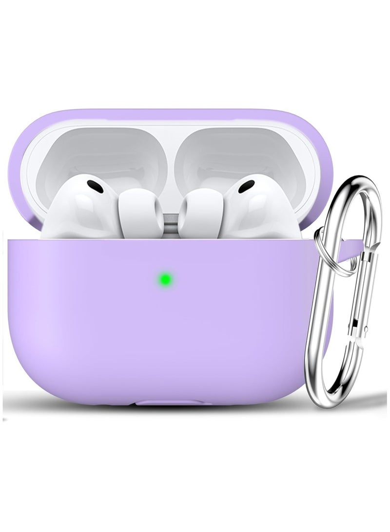 ACLIX AirPods Pro 3 Case (2025), Soft Silicone Protective Case Cover Compatible with Apple AirPods Pro 3rd Generation (USB-C Cable), (Light Purple) - Image 1
