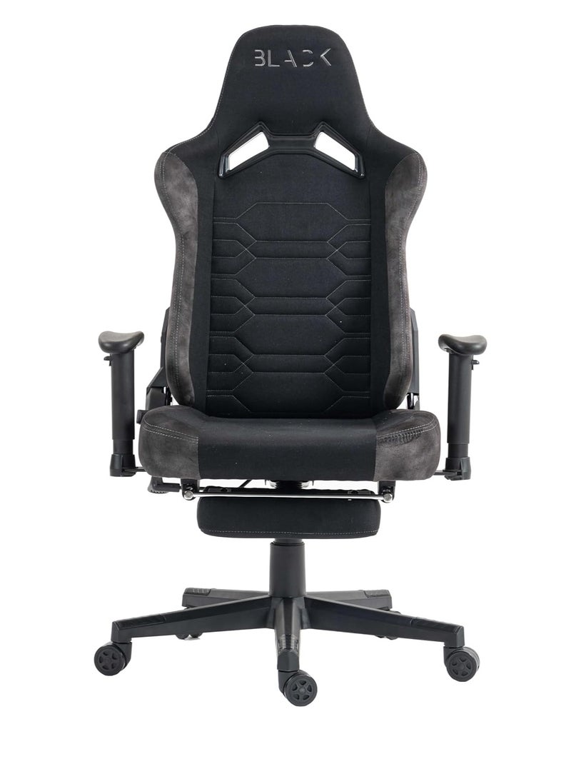 بلاك كرسي ألعاب، كرسي ألعاب مريح فاخر - مسند ظهر مرتفع مع مساند ذراع قابلة للتعديل، ودعم أسفل الظهر ومسند الرأس، مناسب للمكتب والمنزل والألعاب - Image 2