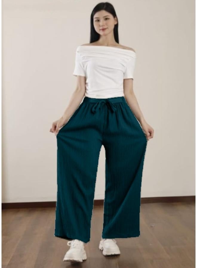 السراويل واسعة الساق عارضة السراويل فضفاضة عالية الخصر لفصل الربيع والصيف الملابس النسائية KU366 - Image 2