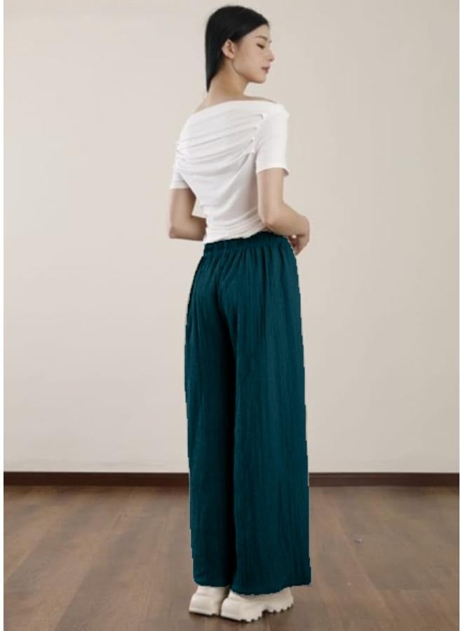 السراويل واسعة الساق عارضة السراويل فضفاضة عالية الخصر لفصل الربيع والصيف الملابس النسائية KU366 - Image 4